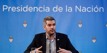 BAS15\u002E BUENOS AIRES (ARGENTINA), 04/07/2017 \u002E- El jefe de Gabinete del gobierno argentino, Marcos Peña, ofrece una rueda de prensa hoy, martes 4 de julio de 2017, en el Centro Cultural Kirchner de Buenos Aires tras una reunión de Gabinete encabezada por el presidente Mauricio Macri\u002E EFE/David Fernández ciudad de buenos aires Marcos Peña reunion de gabinete nacional en el cck conferencia de prensa del jefe de gabinete