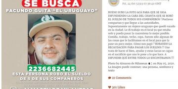 Un hombre que había conseguido trabajo y asilo en un restaurant se fugó con la plata de los sueldos (Foto: Web)