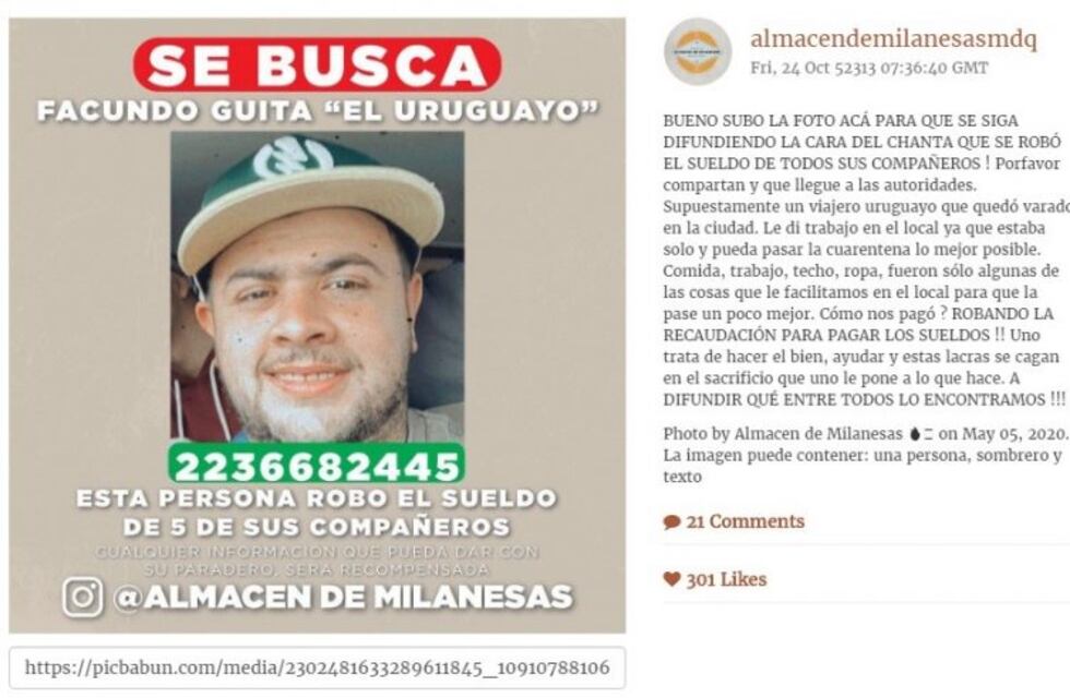 Un hombre que había conseguido trabajo y asilo en un restaurante se fugó con la plata de los sueldos