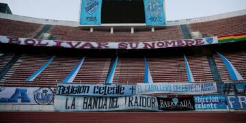 Soccer Football - Copa Libertadores - Bolivar v Palmeiras - Estadio Hernando Siles, La Paz, Bolivia - September 16, 2020 General view inside the stadium before the match Pool via REUTERS/David Mercado