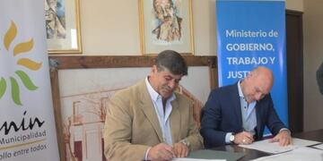 El intendente de Junín, Mario Abed y Dalmiro Garay\u002E