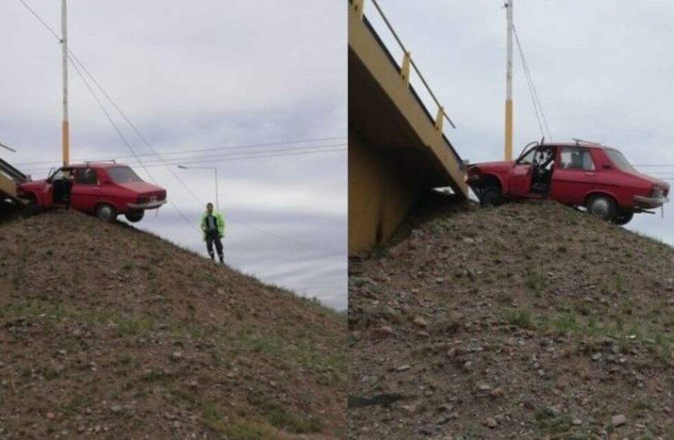 Esquivó un perro y terminó arriba de un terraplén del Acceso Sur