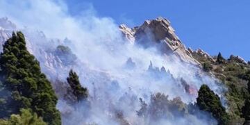 Incendio en Aldea Escolar, Chubut\u002E Foto Andrea Franich