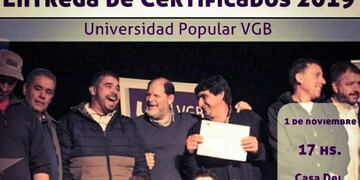 La entrega de los certificados se llevará a cabo el 1º de Noviembre en la Casa del Bicentenario