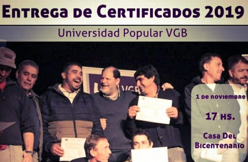 Entregan certificados de la Universidad Popular de VGB