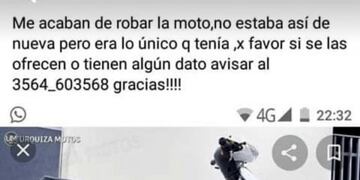 La moto robada a la joven de San Francisco\u002E