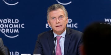 El presidente de Argentina, Mauricio Macri, interviene el 25/01/2018 en Davos, Suiza, en el Foro económico mundial\u002E Foto: Sandra Blaser/World Economic Forum/dpa