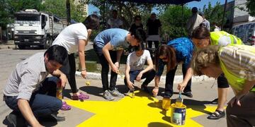 La estrella se pintó en memoria de Fabián Coria, el joven fue recordado por sus familiares y amigos que se hicieron presentes (Web)\u002E