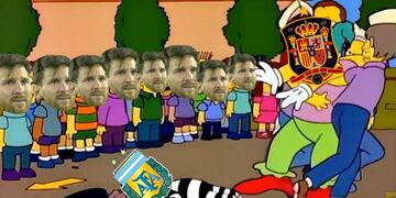 Los memes de la goleada española sobre Argentina\u002E