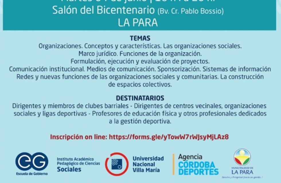 Seminario deportivo en La Para