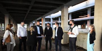 Perotti y Katopodis recorrieron la obra del nuevo Hospital de Rafaela