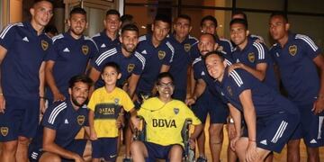 Claudio, feliz de conocer a su ídolo boquense\u002E