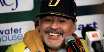FILE PHOTO: Soccer Football - Ascenso MX - Semifinals Second Leg- F\u002EC\u002E Juarez v Dorados - Benito Juarez Stadium, Ciudad Juarez, Mexico -November 24, 2018\u002E Dorados coach Diego Maradona attends a news conference\u002E REUTERS/Jose Luis Gonzalez/File Photo  diego armando maradona futbol director tecnico dorados sinaloa