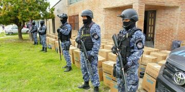 El allanamiento se realizó por la mañana de ayer en forma conjunta con efectivos del Destacamento de Desplazamiento Rápido