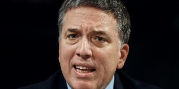 Argentina's Treasury Minister Nicolas Dujovne, speaks during a news conference with International Monetary Fund (IMF) Managing Director, Christine Lagarde, unseen, at the Consulate of Argentina, Wednesday, Sept\u002E 26, 2018\u002E Argentina's Treasury Minister Nicolas Dujovne said Wednesday that Argentina has secured an additional $7\u002E1 billion in funding, in addition to the $50 billion in financing included in a deal worked out with the IMF in June after Argentina was battered by a currency crisis and double-digit inflation\u002E (AP Photo/Andres Kudacki)