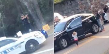Una nena de dos años se "entregó" a la Policía y su video se hizo viral