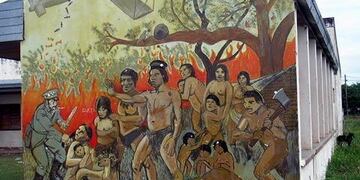 El mural en Chaco que representa la masacre de Napalpí\u002E