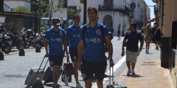El plantel de Godoy Cruz en Buenos Aires\u002E