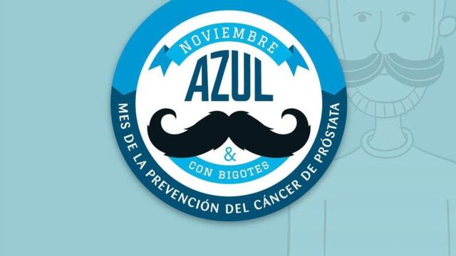 "Noviembre azul y con bigote" es la campaña contra el cáncer de próstata. / Gentileza Fundación Uroclínica