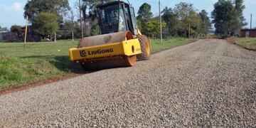 Calle peerfilada en Miguel Lanús, barrio en el Sureste de Posadas\u002E
