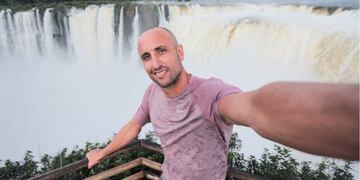 Emanuel Ginobili en las Cataratas del Iguazú, uno de los destinos más visitados del país que promocionó en EE\u002EUU\u002E (CIMECO)