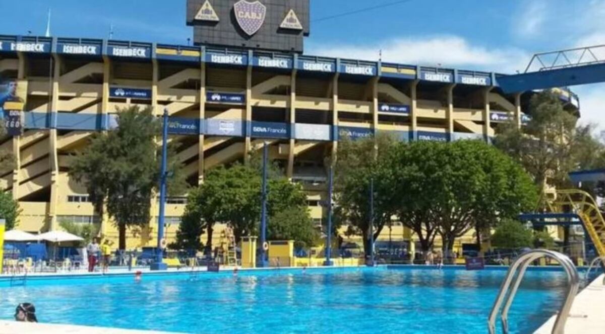 Incidentes en la pileta de Boca (Foto: web)