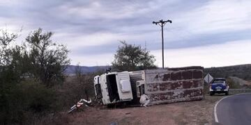 Volcó un camión en Potrero de Garay