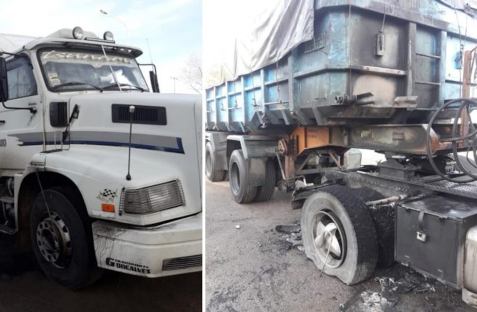 Fuerte ruido en la madrugada: estalló la cubierta de un camión en Ruta 3