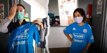 Con el distanciamiento de rigor, pero muy cerca de Belgrano\u002E El club agasajó a trabajadores de la salud\u002E