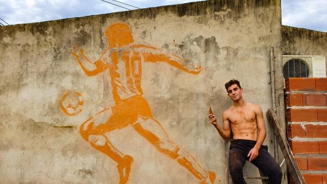 El Mural dedicado a Diego Maradona pintado por Juan Luis Alfaro\nCrédito: Facebook Alfaro