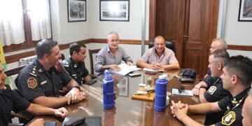 Intendente Sánchez con jefes Policiales