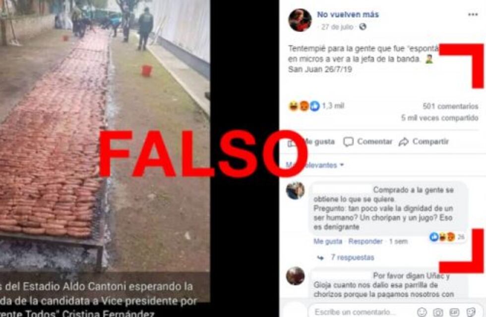 No, esta foto no es del acto de campaña de CFK en San Juan en julio pasado