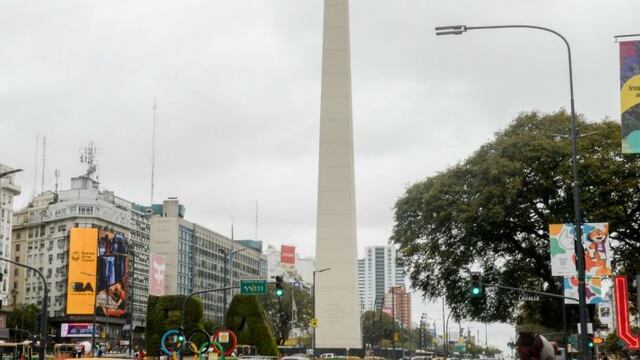 El Obelisco comienza a vestirse para la ceremonia de apertura de Buenos Aires 2018 (Foto: Pablo Elías/Buenos Aires 2018)