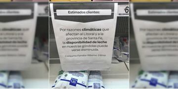 El faltante de leche en los supermercados se siente en las góndolas\u002E