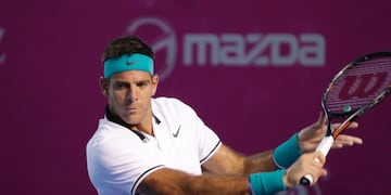 Juan Martín del Potro, de Argentina, en acción ante Giron, de EEUU, en el torneo de tenis de Los Cabos, México, el 01/08/2018\u002E (Vinculado al texto de dpa \