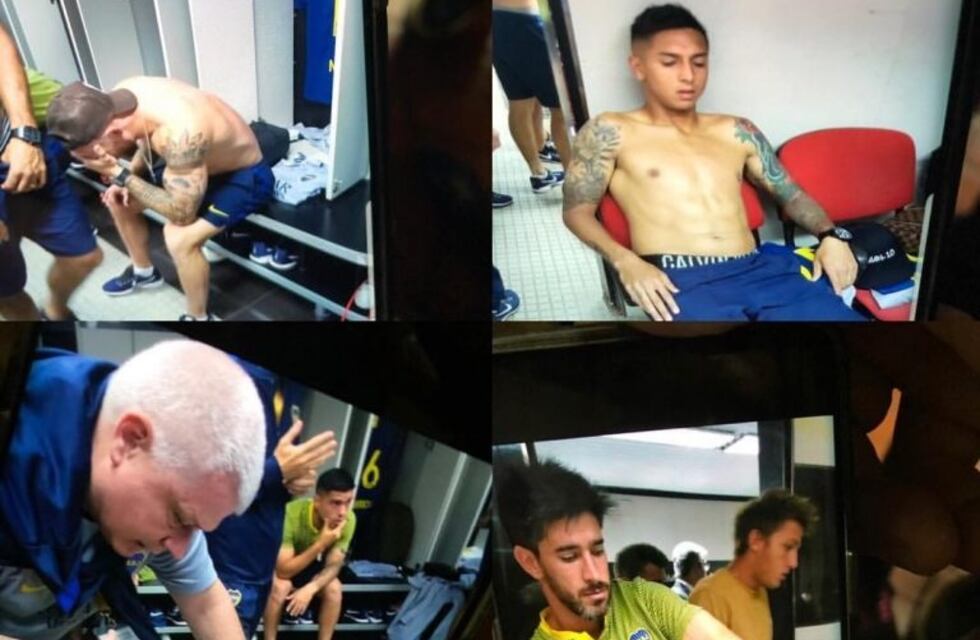Las impactantes imágenes de los futbolistas en el vestuario de Boca tras los incidentes
