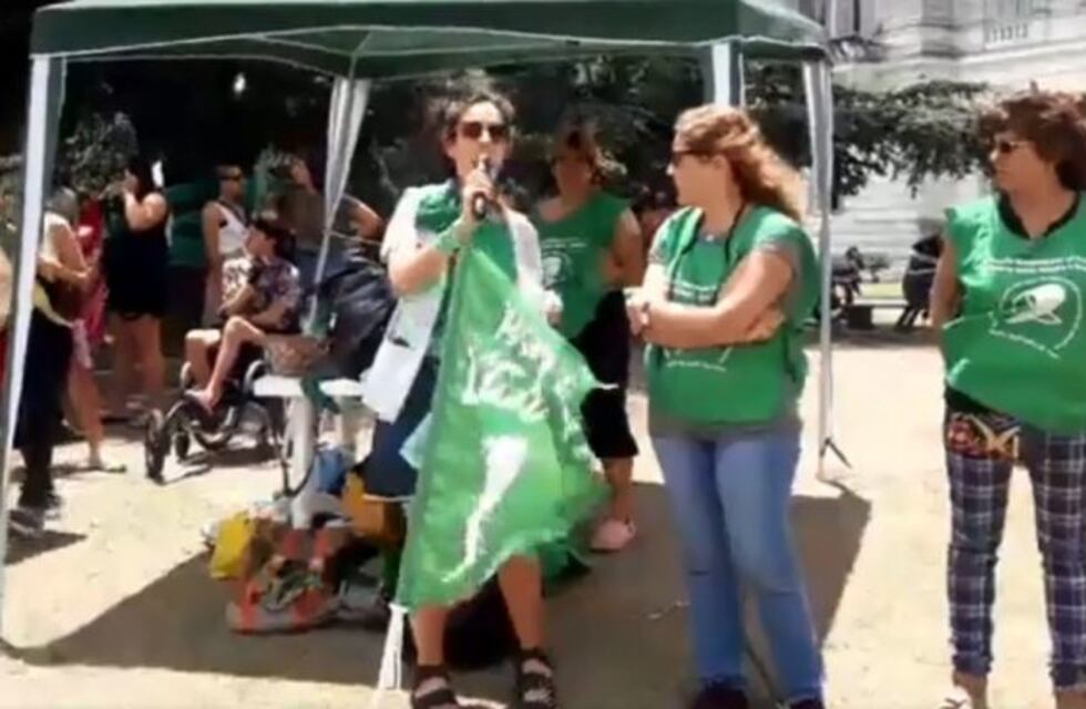 Realizaron "pañuelazo verde" frente a la Municipalidad de La Plata