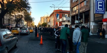 Los choferes marcharon con custodia pro el centro\u002E
