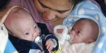 Agustina y los gemelos concordienses\nCrédito: Facebook