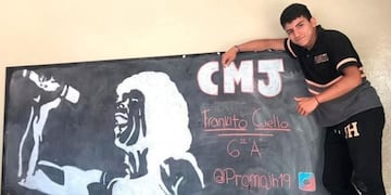 Franco Cuello hizo un mural de la Mona Jiménez\u002E