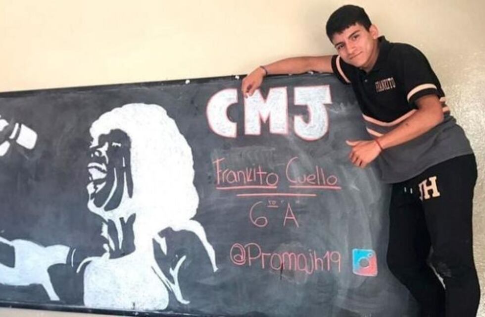 ¡Tiza y pizarrón! El mural de la Mona que hizo un estudiante cordobés