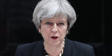 La primera ministra britu00e1nica, Theresa May, el 04/06/2017 en Londres, Reino Unido, durante una comparecencia ante los medios. May endureciu00f3 su discurso y condenu00f3 la