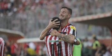 Luciano Pons rompe el cero en La Ciudadela ante Atlético Rafaela (Foto: Prensa San Martín de Tucumán)\u002E