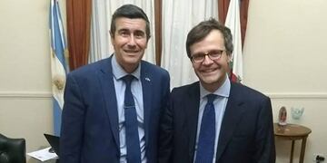 Ministro de Gobierno de La Rioja, Alejandro Moriconi, recibió días atrás al cónsul general de Italia con asiento en Córdoba, Tiberio Schmidlin