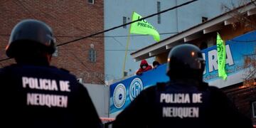 Cortes de la UOCRA\u002E Gentileza Diario Río Negro\u002E