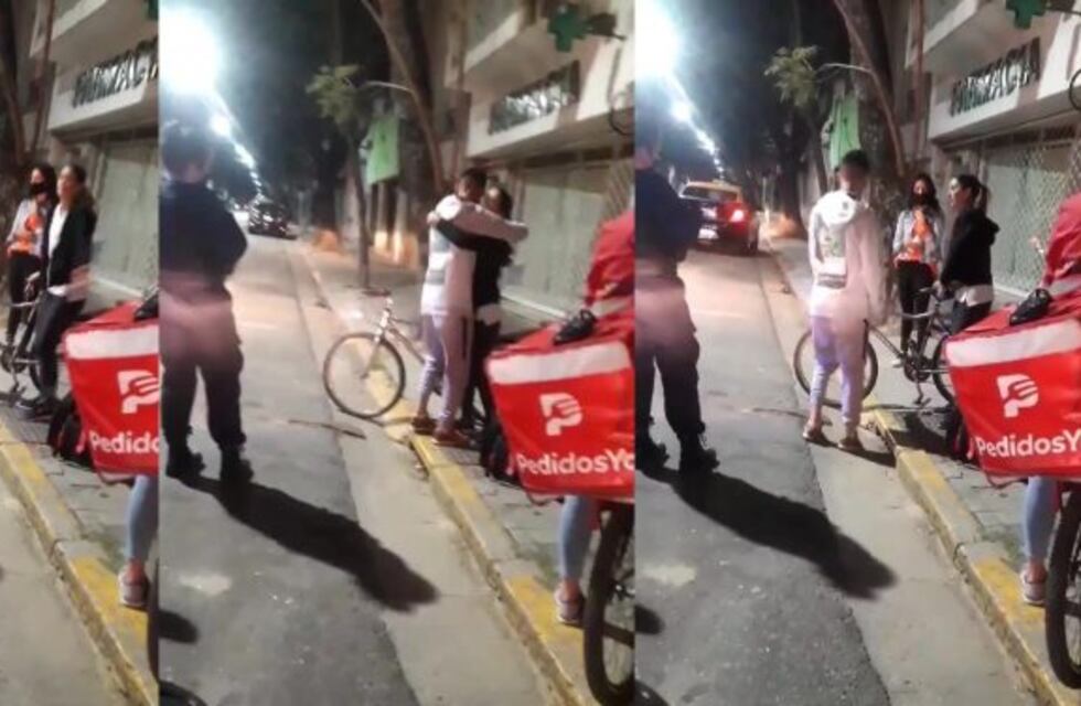 Rosarina le regaló su bicicleta a repartidor de Rappi al que le habían robado