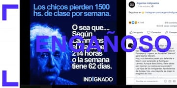 Son engañosos los posteos que señalan que Lammens se equivocó al decir que se pierden 1500 horas de clase por semana