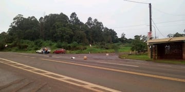 El lugar del accidente donde fue atropellado un peatón en la ruta nacional 12\u002E (WEB)