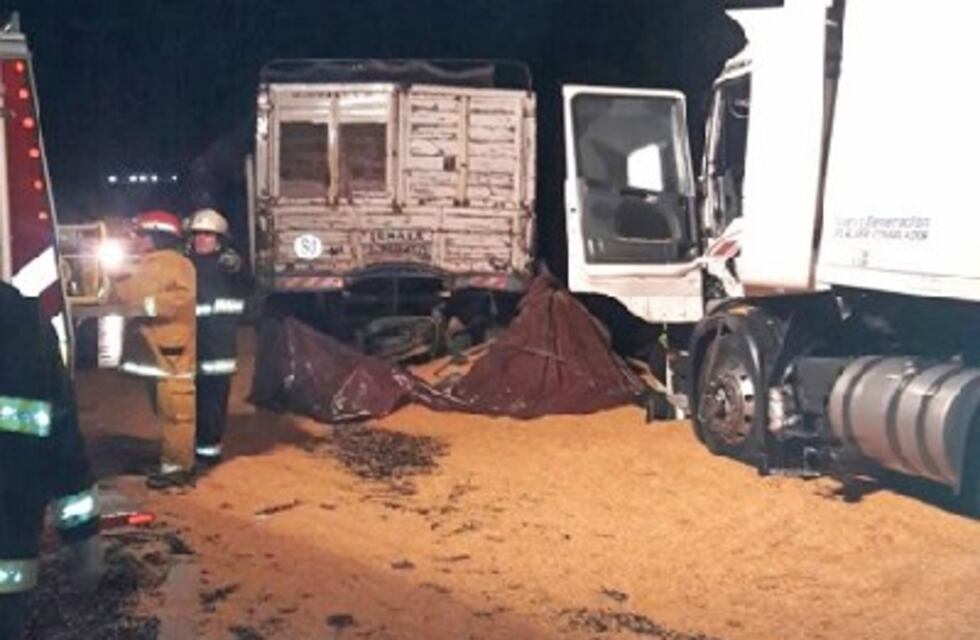 Camionero herido y derrame de maíz en ruta 7
