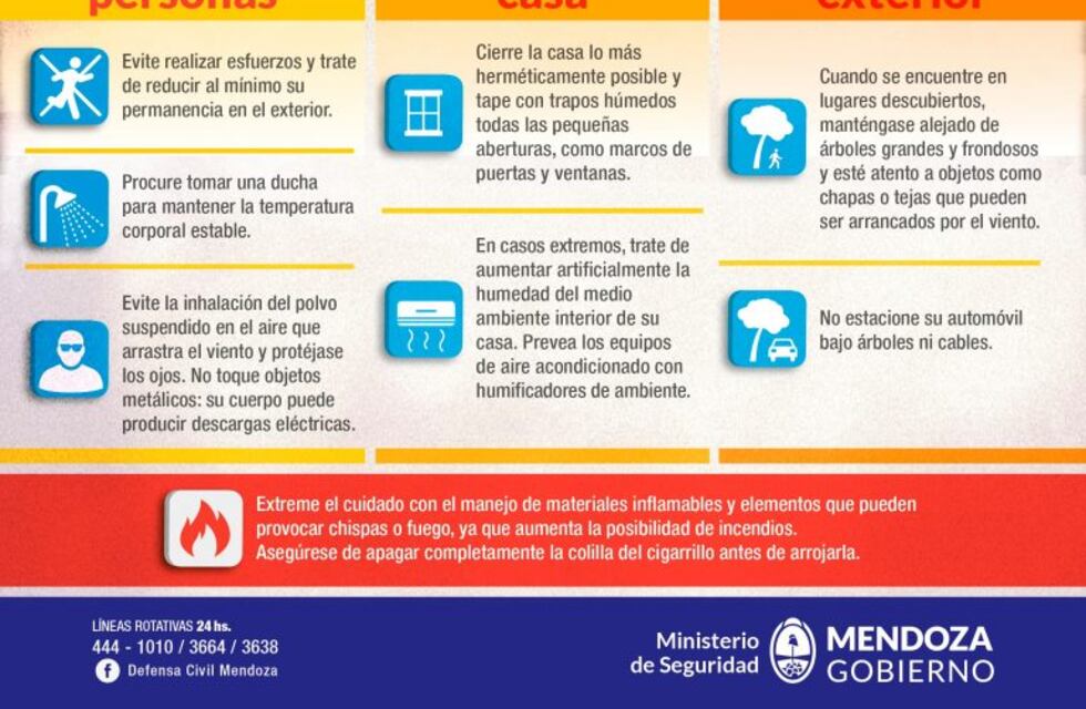 Llega el viento Zonda: los cuidados que hay que tener